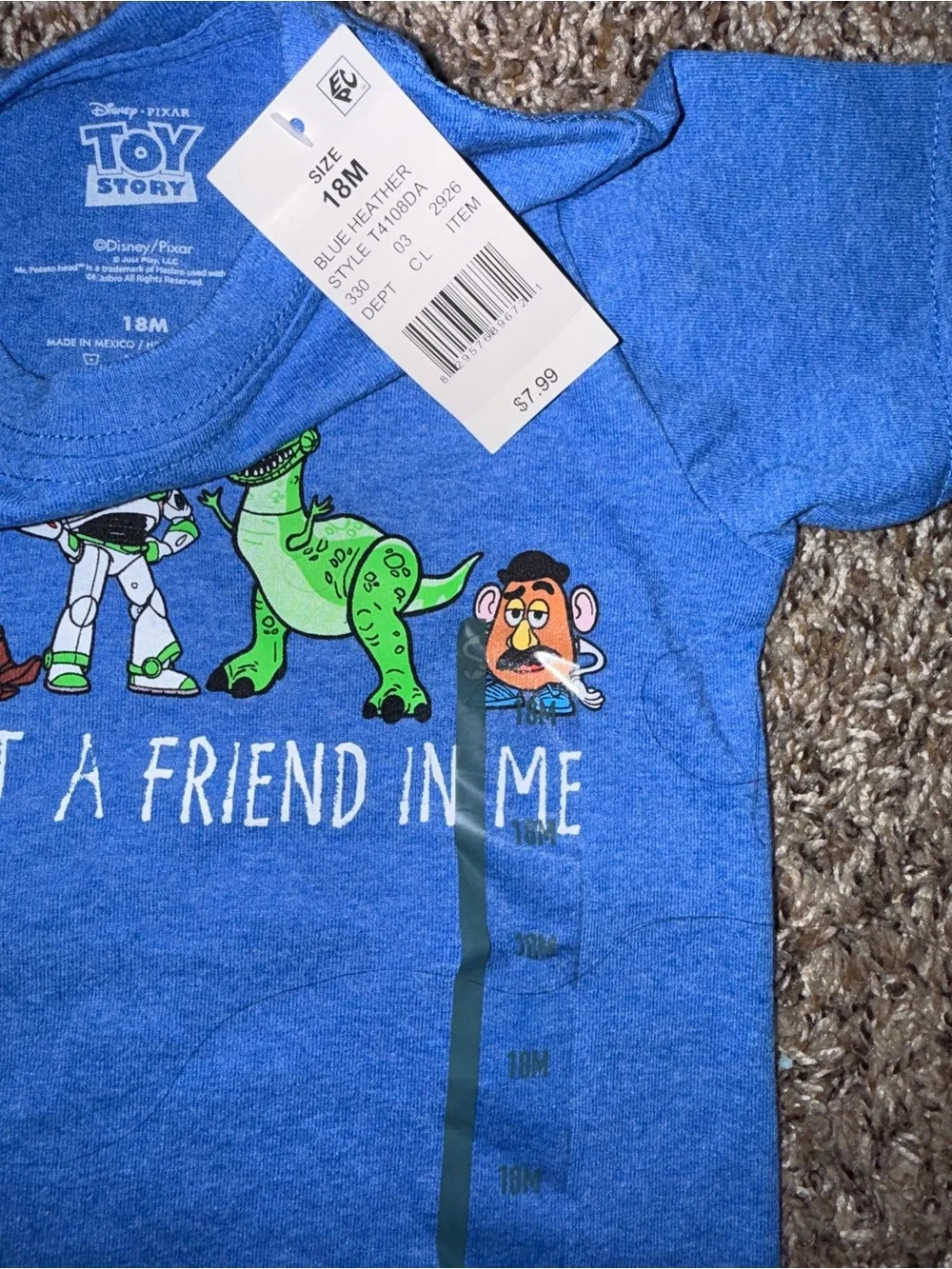 Disney Toy Story Kids Pajama Set - Blue, Cream, Black, Light Blue & White
